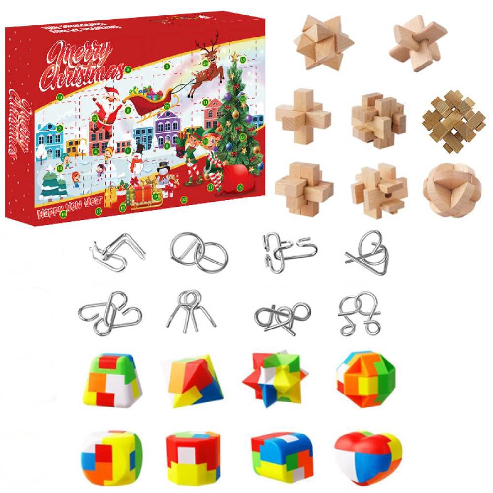 24-Day Brain Teaser Advent Calendar 24 Challenging Puzzles 3D Logic Games for Teens Adults Christmas Countdown Calendar