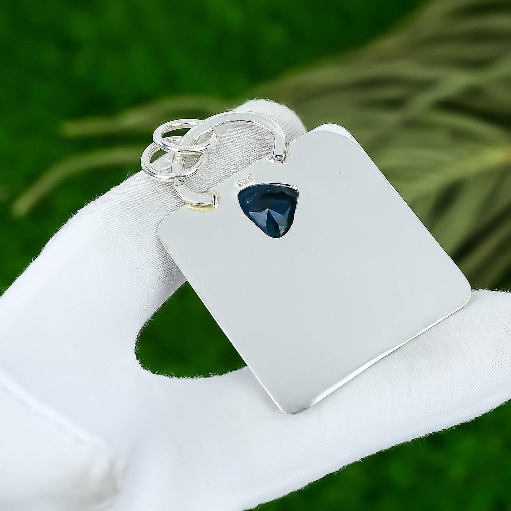 Sisters Day Sale Indicolite Gemstone Bezel Wife Pendant Jewelry Sterling Silver