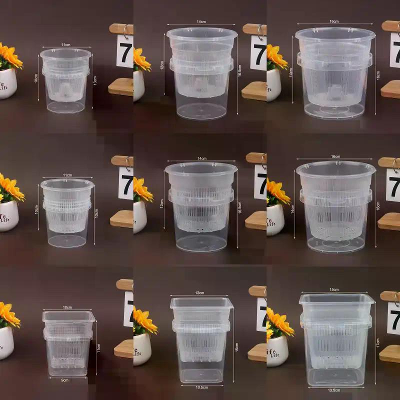 Garden Root Control Flower Pot Double Layer Design Automatic Water Absorbing Self Watering Plant Nursery Pots