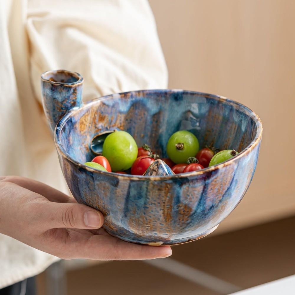 Ceramic Automatic Fruit Washer Bowl Vortex-Style Fruit Cleaning Bowl Food Preparation