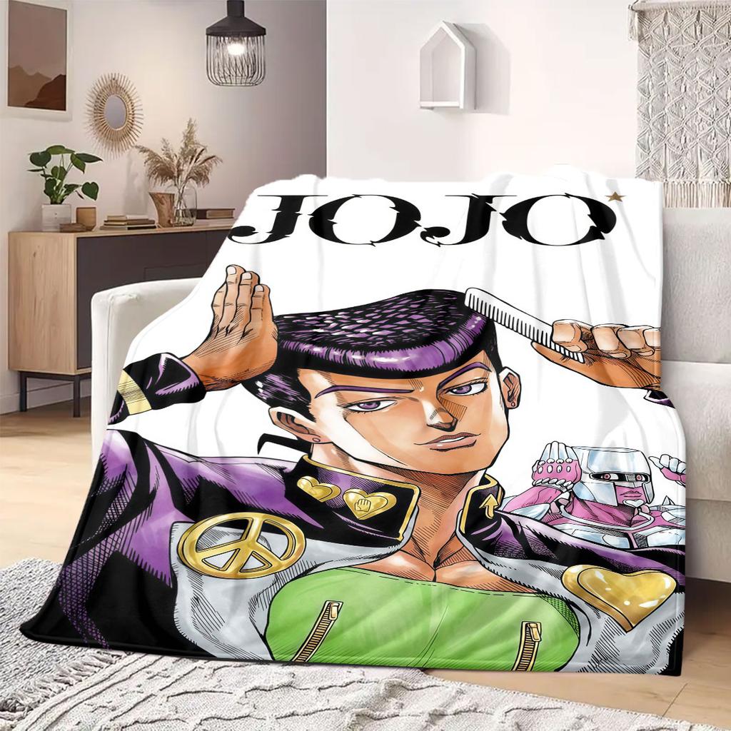 Фланелевое одеяло JOJO Аниме Теплое, Удобное, Подходит для Спален, Диванов, Кроватей, Стульев, Пикников, Путешествий