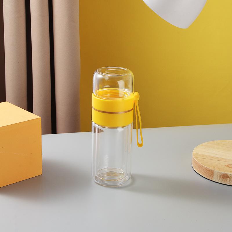 Стеклянные бутылки для воды, бутылка для заварки чая, разделительная кружка для чая, двухслойная портативная чашка для воды, домашняя бутылка для воды, креативный подарок, чашка