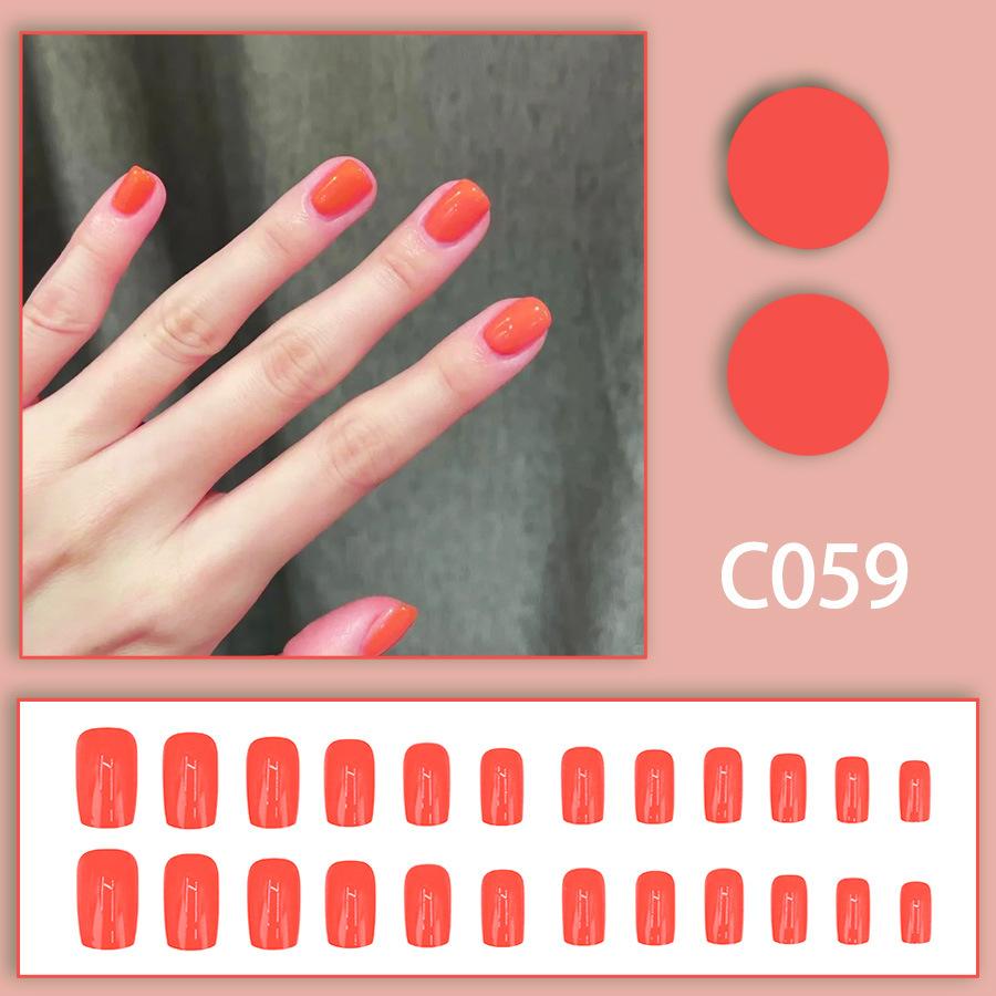 24 Pieces Solid Color Simple Nail Art, Advanced Sense Unloading White 24 Pieces Nude Black White Red Wearing Nail
