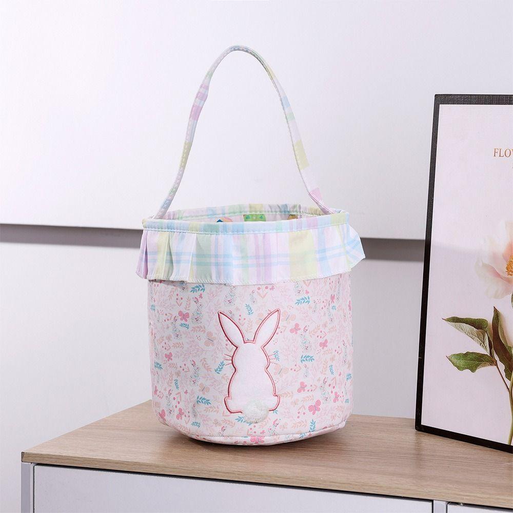 Pom-Pom Tail Easter Basket Empty Design Rabbit Basket Easter Bunny Basket Easter Celebration