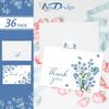 AnyDesign 36 Pack Blue Floral Thank You Cards Bulk Forget-Me-Not Myosotis Sylvatica Flower Greeting Cards with Envelope Sticker Thank You Note Cards