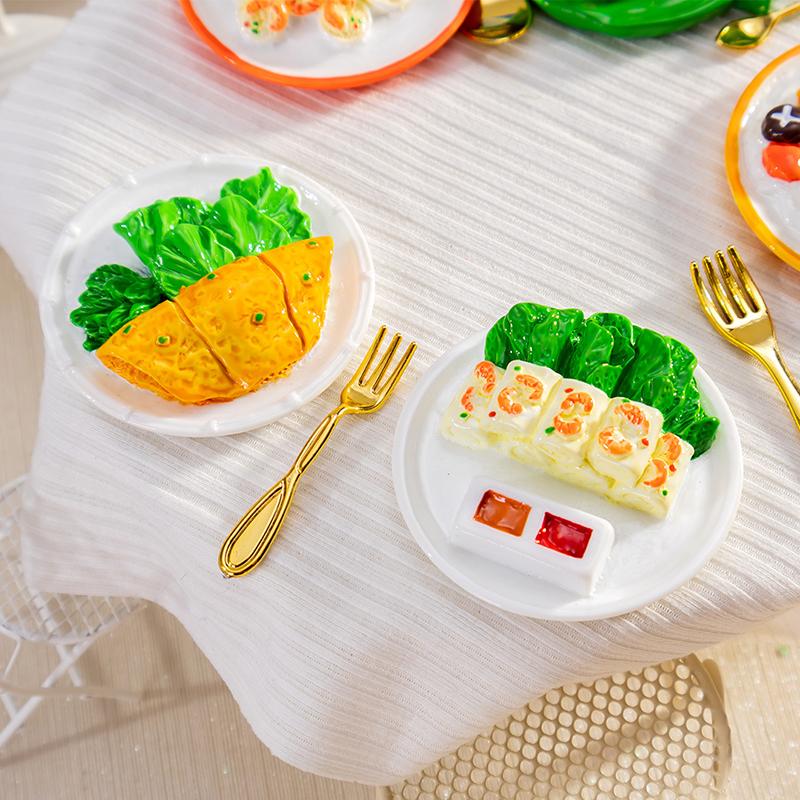 Имитация Мультяшная Вьетнамская Еда Игровой Стол Посуда Смола DIY Аксессуары Кастрюли и Ложки Кухонная Модель Украшения для Машины