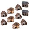 CIMAXIC Cottage Garming Cabin Maketoys Miniature Terrarium Garden Figures Plants Building Resin Landscape Mini House Ornament Resin Craft 10-Piece