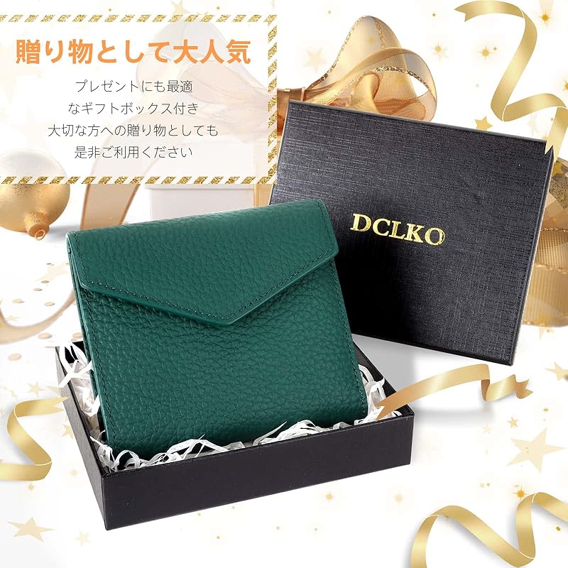 [DCLKO] мини-кошелек женский тройной кошелек из натуральной кожи с защитой от скимминга мини-кошелек маленький кошелек большой емкости компактный кошелек (красный)