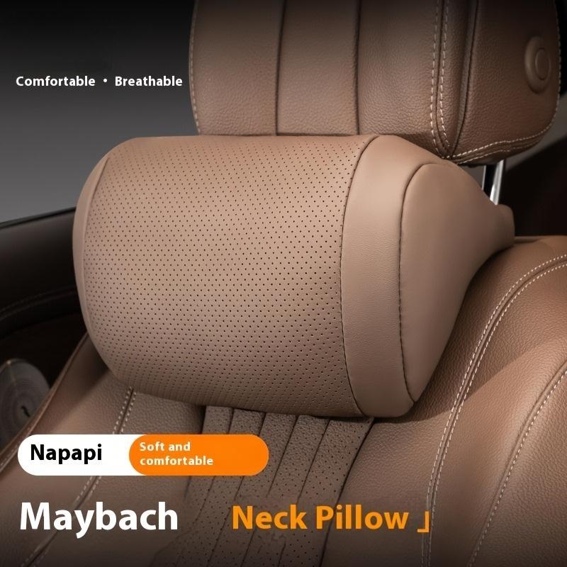 1 шт. Подушка подголовника для роскошного автомобиля - Сверхмягкий дышащий дизайн со снятием давления, поддержкой шеи и контурной эргономикой, подходит для большинства транспортных средств