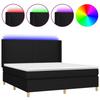 Maison Exclusive - Sommier à lattes de lit matelas et LED Noir 160x200 cm Tissu