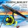 Комбинированные катушки для спиннинговой удочки, удочка 2,1–3,0 м с алюминиевой шпулей, катушка для спортивной рыбалки на открытом воздухе