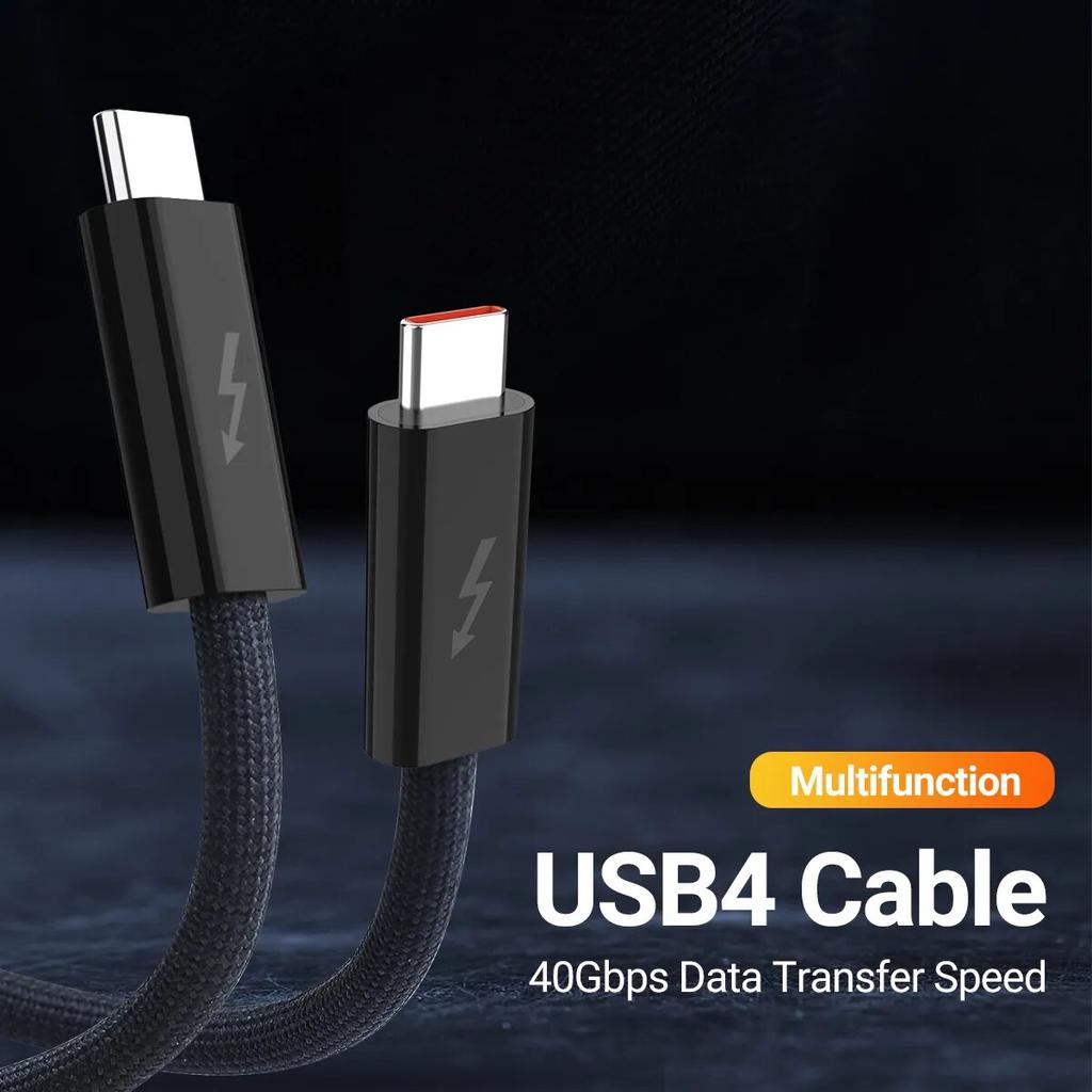 Кабель передачи данных USB 4.0 Type-C, кабель для быстрой зарядки 240 Вт со скоростью 40 Гбит/с, поддержка видео 8K HD, Thunderbolt 3/4 для телефона, переключателя iPad