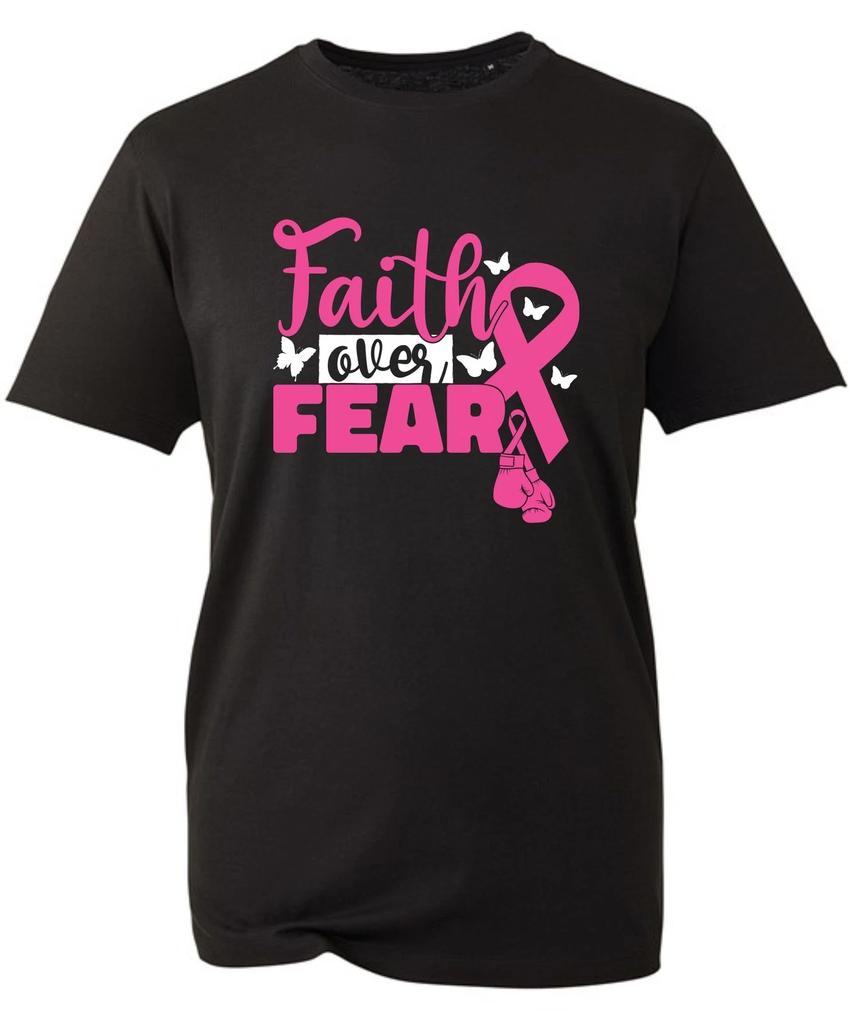 Faith Over Fear Breast Cancer Awareness T Shirt,Support,Inspirational Gift Top