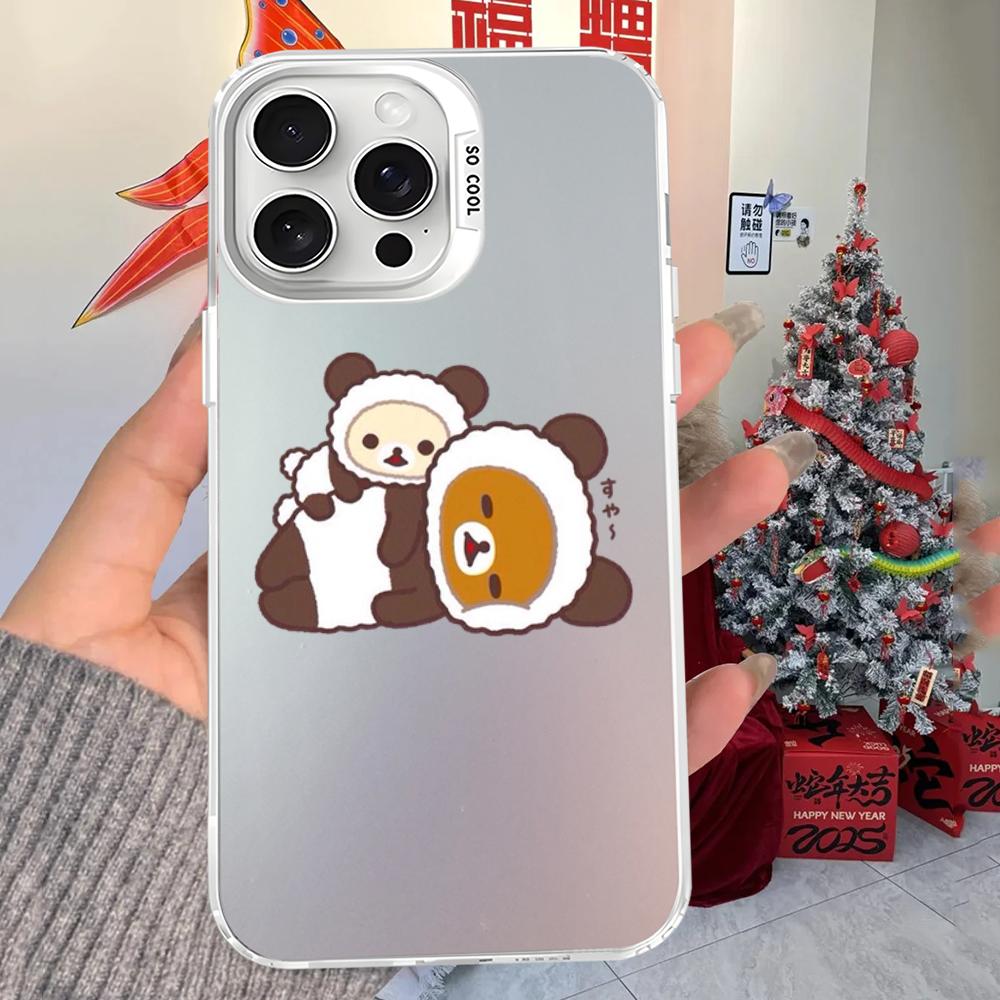Чехол для телефона Rilakkuma для iPhone 16 15 14 13 12 11 Pro Max X XR XSMAX 8 7 Plus Матовый Ударопрочный Задний Чехол