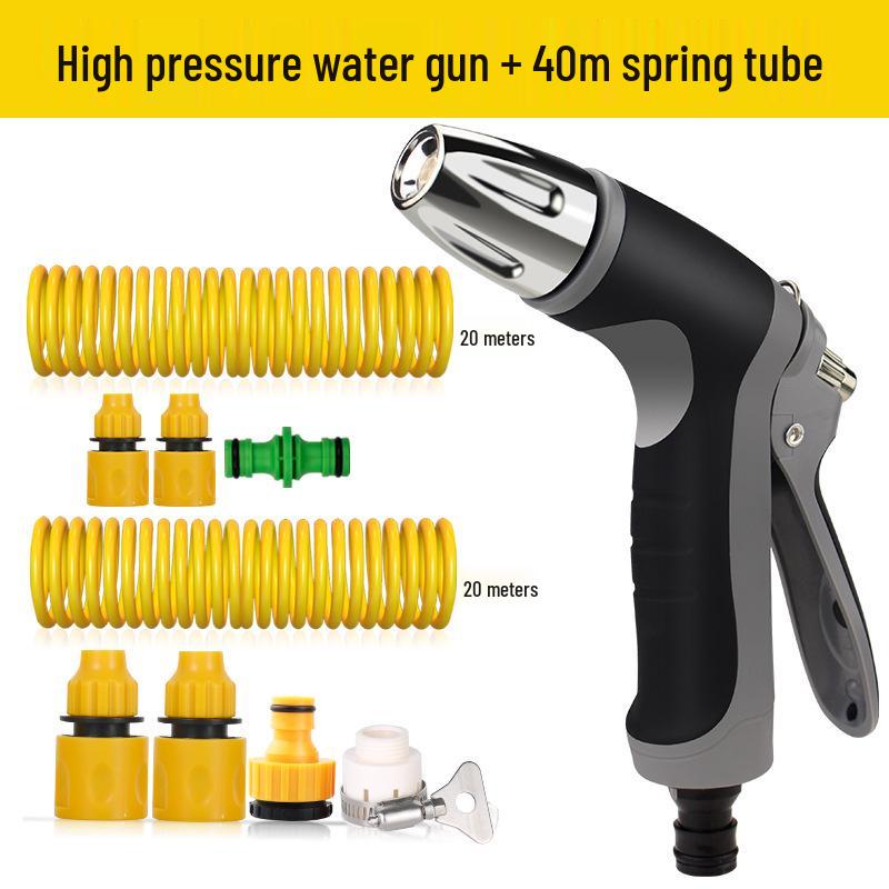 High-Pressure Car Wash Water Gun with Soft Hose and Spray Nozzle
