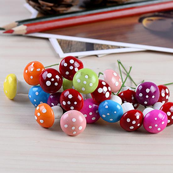60 Pcs Foam Mushroom Miniatures Colorful Tiny Mushroom Figurines Miniature Mushroom Stakes