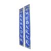 2pcs Eid Mubarak Porch Sign Waterproof Blue Background 100D Polyester Ramadan Mubarak Hanging