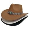 Wide Brim Western Cowboy Cap Cotton Cowgirls Visor Cap Fashion Tibetan Hat  Dance Party
