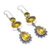Citrine Gemstone 925 Sterling Silver Earring 2.56"