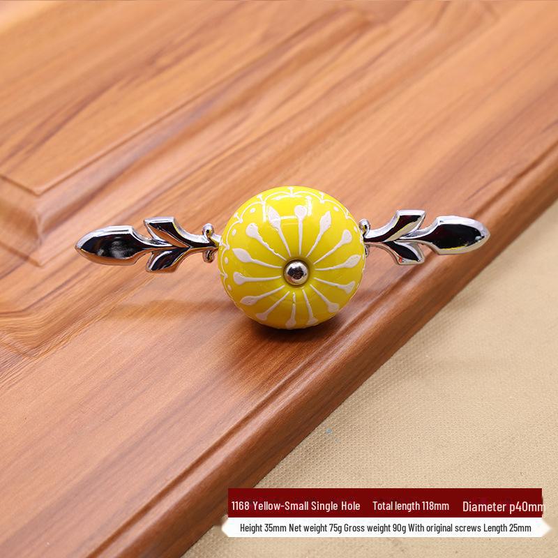 Китайская пасторальная керамическая круглая ручка, расписанная вручную, для тумбочек или ящиков