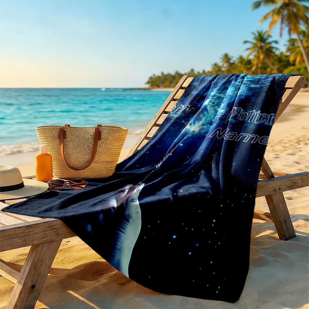 Warner Bros. Films Customizable Name Beach Towel Quick-Dry Soft Microfiber Perfect for Traveling Yoga Camping and Swimming