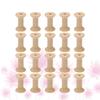 20Pcs Vintage Wood Spools Unfinished Light Yellow 30x22mm DIY Sewing Thread Twine Bobbin Craft Supplies for Weaving