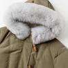 Chuyu Women's 90% White Duck Down Winter Coat with Fox Fur Collar