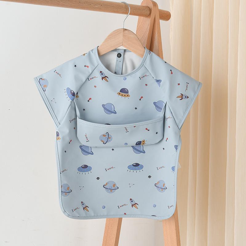 Korean-Style Reversible Sleeveless Baby Bib: Waterproof & Anti-Dirty for Feeding