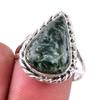 Натуральный драгоценный камень серафинит 925 пробы, ювелирное кольцо из стерлингового серебра, размер 9 l6W20