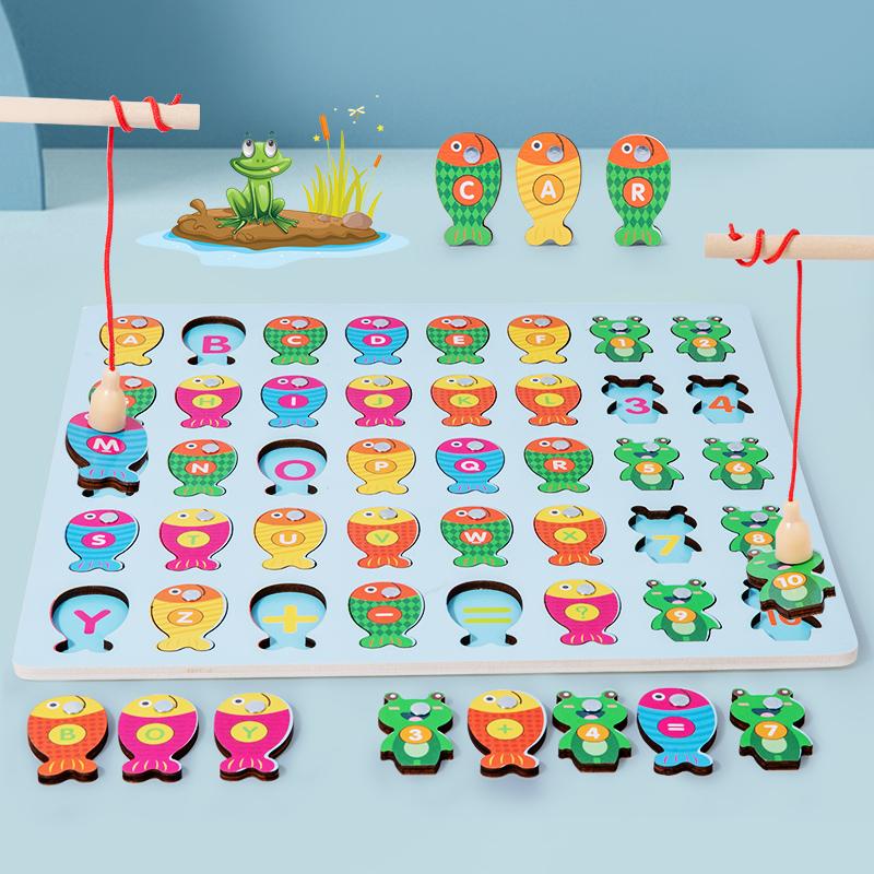 Магнитная Деревянная Монтессори Многофункциональная Доска для Сопоставления Цифры Алфавит Познание Пазл Дошкольное Обучение Развивающие Игрушки