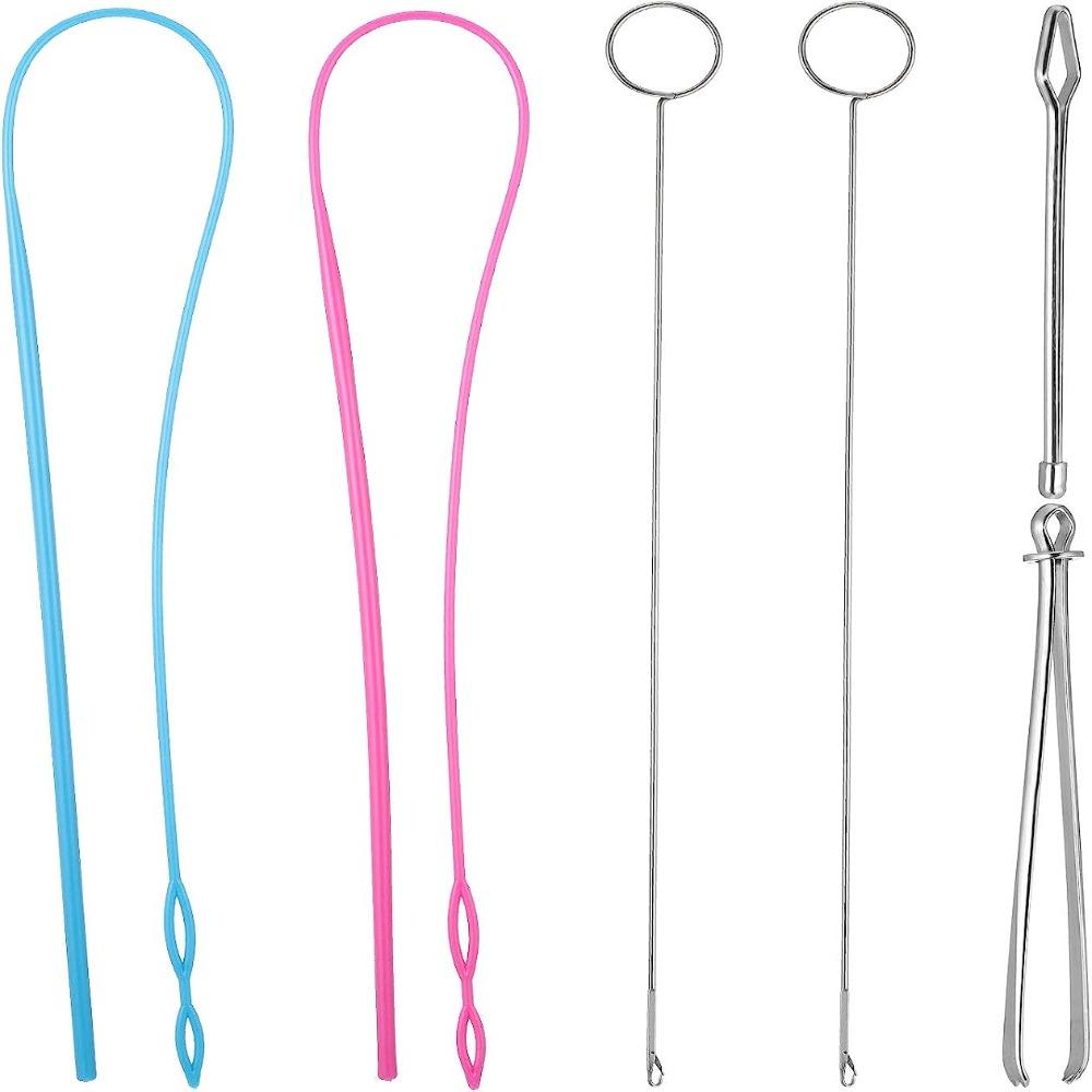 Metal Sewing Loop Kit Blue Metal Tweezers Loop Turner Tool  Flexible Drawstring Threader