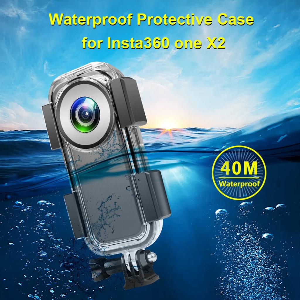 Underwater Housing for ONE Transparent Diving Case Waterproof Depth Camera Case for Diving Snorkeling Swimming X2, 40m/131ft