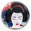 [A2908] - Multicolored Blue 'Geisha' Glass Paperweight - 78x40 Mm