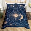 Пододеяльник Gemini Soft King, Бохо Старые Созвездия Астрология Зодиак Теплое Покрывало Mplusala Цветок Неоновый Синий Блестящий Комплект Постельного Белья