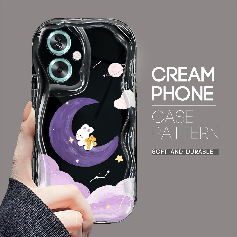 Милый мультяшный узор, кремовая текстура, мягкий силиконовый чехол с волнистыми краями, чехол для телефона для OPPO Reno Realme