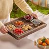 Поднос для сухофруктов Поднос для послеобеденного чая Поднос для закусок с фруктами Многорешетчатый поднос для чая Поднос для приготовления чая на плите Китайский деревянный поднос