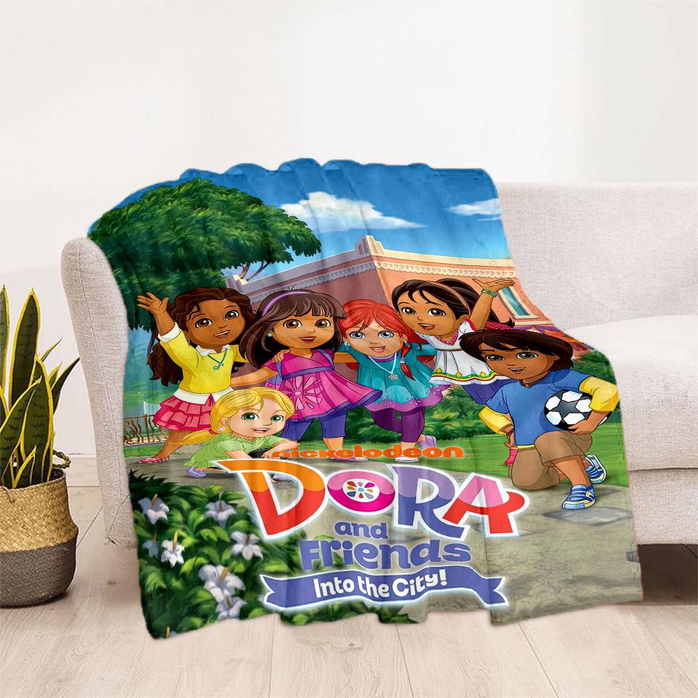 Dora Explorer Blanket Warmthful Decor Great for Office Chair Seaside Picnics Four Seasons Universal Warmthful Decor