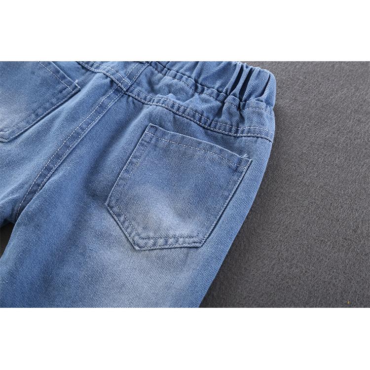 Детские прямые джинсы для мальчиков, джинсовые брюки с эластичной резинкой на талии, верхняя одежда, брюки, весенние модные свободные брюки для маленьких мальчиков