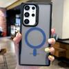Двухцветный матовый чехол для Samsung Galaxy S25 S24 S23 S22 Ultra с поддержкой магнитной беспроводной зарядки, противоскользящий, матовый, Magsafe