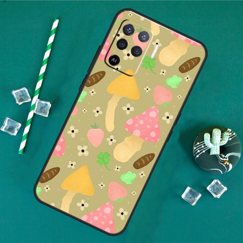 Коттеджкор Лягушка Гриб Луна Чехол Для Oppo A17 A15 A40 A60 A80 A16 A76 A96 A18 A38 A58 A78 A98 A91 A57 A74 A94 A54S Обложка