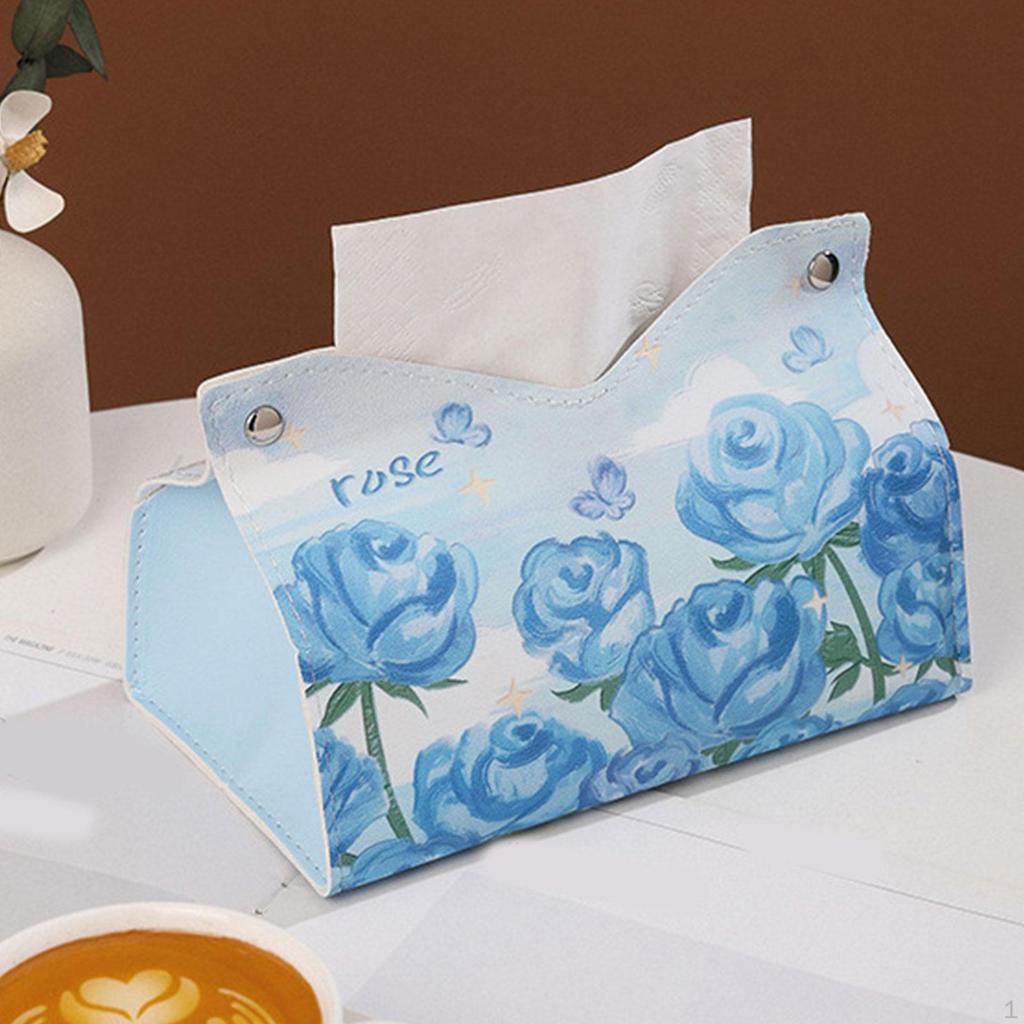 Держатель для салфеток с цветочным декоративным коробом для салфеток Современная искусственная кожа для лица