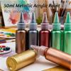50 мл Жемчужная Акриловая Краска Водонепроницаемый Металлический Пигмент для Искусства в Тюбике DIY Поделки Холст Художественные Принадлежности