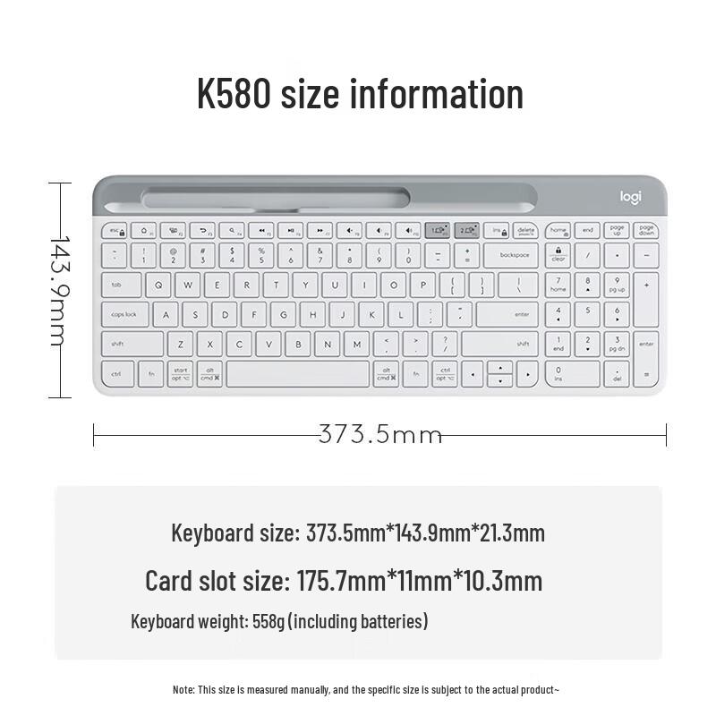 Logitech K580 Беспроводная Bluetooth Ультратонкая Бесшумная Клавиатура для Нескольких Устройств