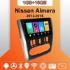 Автомобильное радио Android Auto Carplay для Nissan Almera 2013-2018, мультимедийный проигрыватель, головное устройство, стерео, GPS-навигация, BT, WIFI 1+16 ГБ