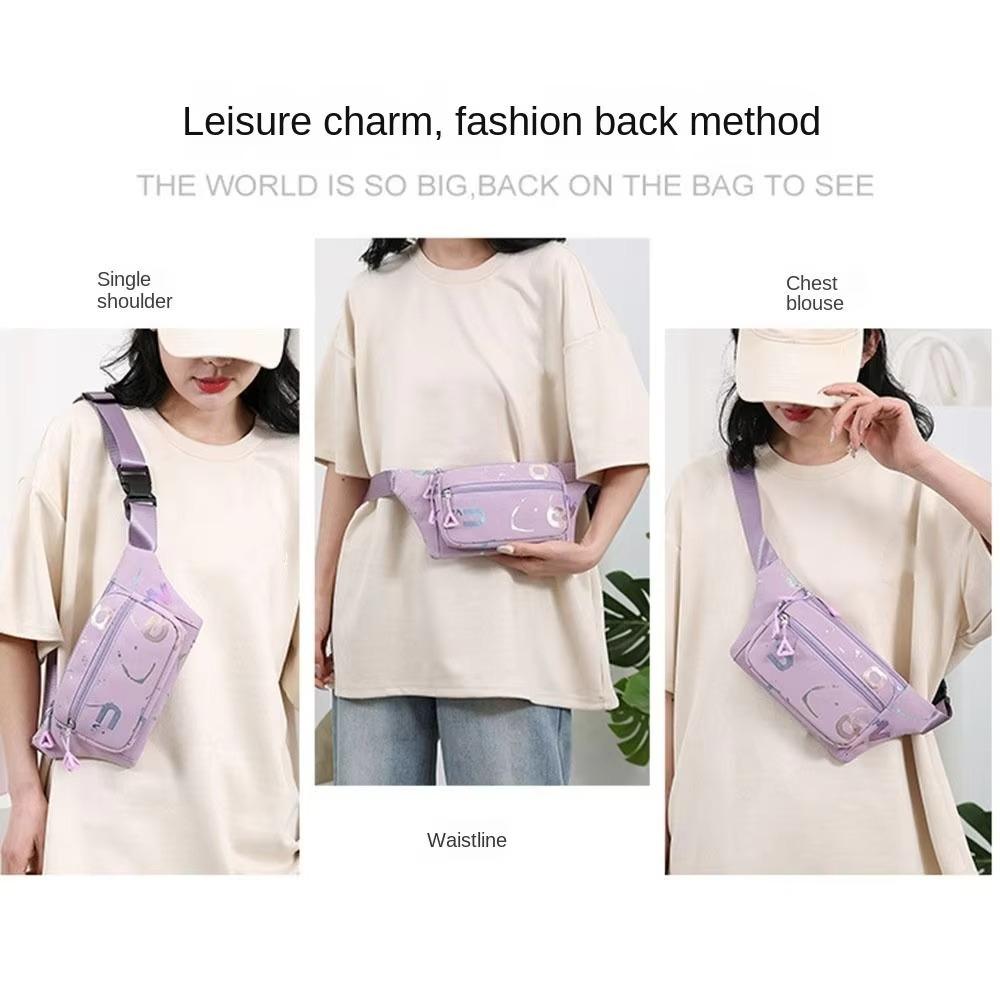 Large Capacity Women's Fanny Pack Waterproof Crossbody Chest Bag Multi-layer Crossbody Bag  Daily