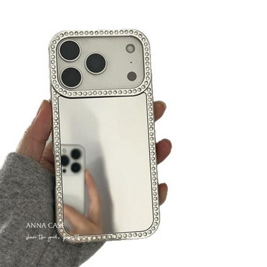 Чехол для iPhone 17 Pro Max с гальванизированными краями и стразами, подходит для iPhone 16/15/14/13/12/8, Всесторонне защитный чехол.