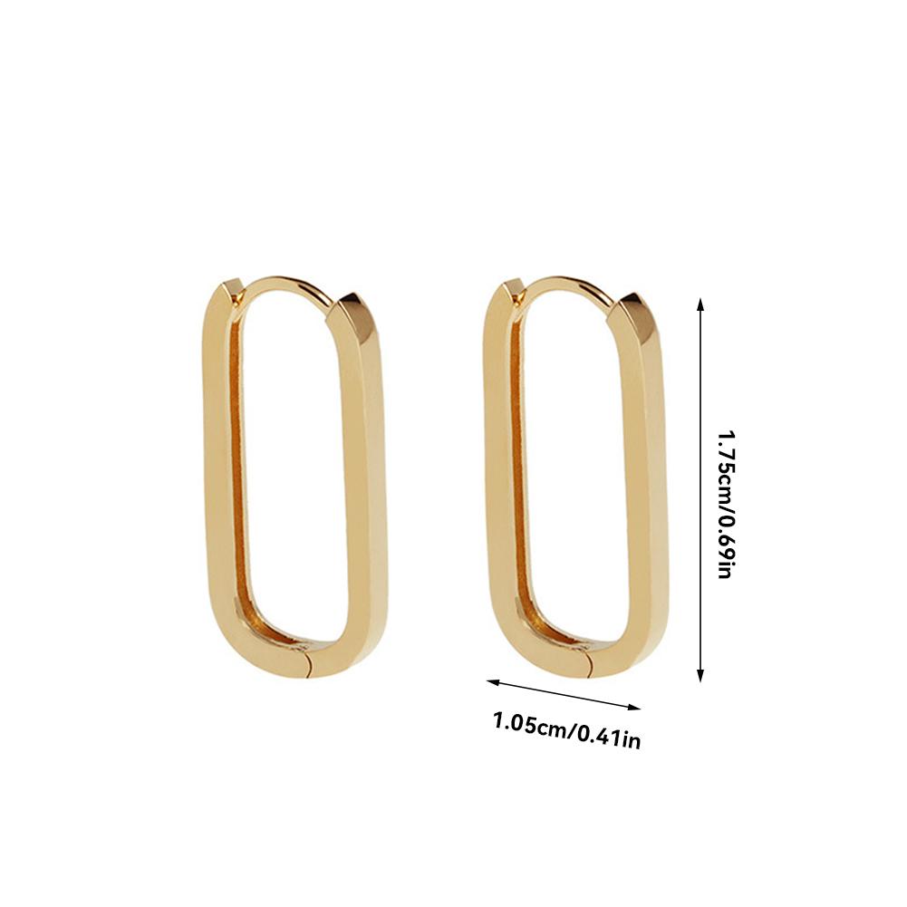 Геометрические квадратные серьги-кольца с прямоугольной пряжкой-замком для проколотых ушей, модные ювелирные изделия, изящные серьги для вечеринки