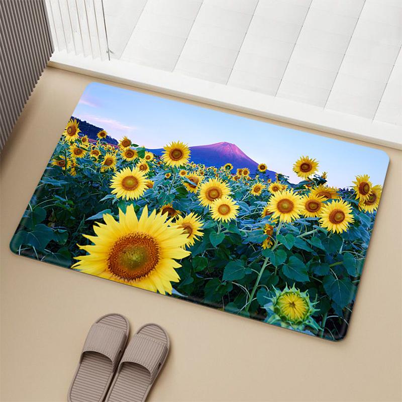 Sunflower Pattern Living Room Rug Rug Rug Home Cute Rug Bathroom Kitchen Prayer Bathroom Floor Mat Can