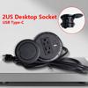 Настольная розетка Многофункциональная 2US розетка с USB Type-C утопленная настольная круглая розетка