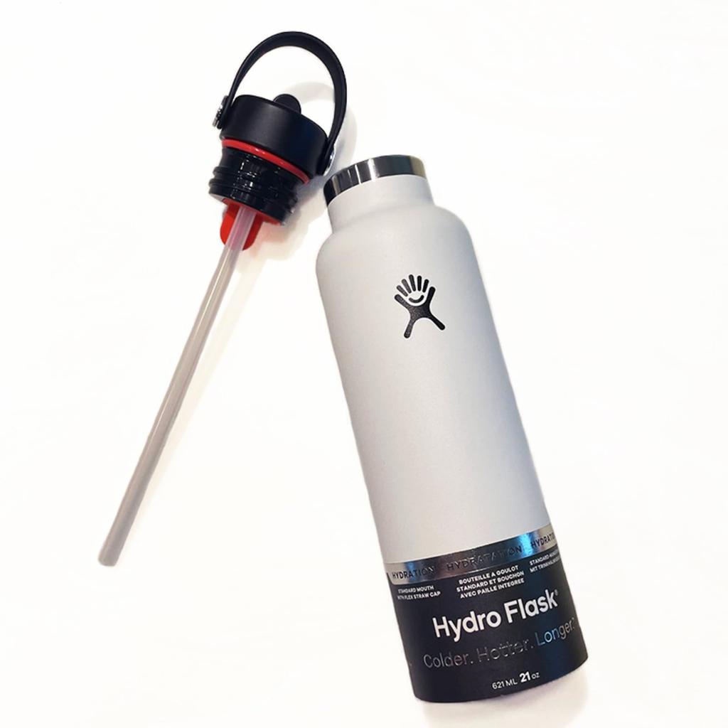 Hydro Flask Hydration 21oz 621mL Standard Mouth Flex Straw Black